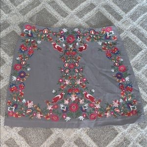 NEVER WORN Altar’d State Embroidered Grey Skirt